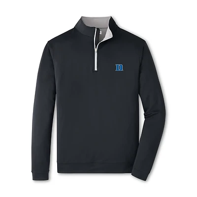 Sweat-shirt à col zippé Peter Millar Black Duke Blue Devils Perth pour homme