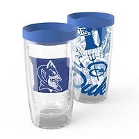 Tervis Duke Blue Devils, paquet de 2, 16 oz. Ensemble de gobelets concurrents et emblèmes