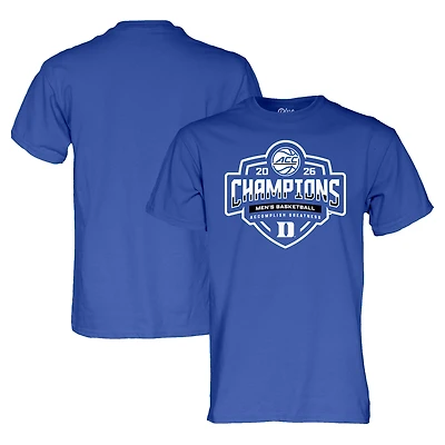 T-shirt unisexe bleu Royal 84 Duke Blue Devils, champions du tournoi de basketball masculin ACC 2026, vestiaire