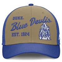 Casquette trucker unisexe Nike beige/bleu roi Duke Blue Devils Legacy Rise ajustable