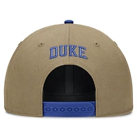 Casquette unisexe Nike beige/bleu roi Duke Blue Devils Primetime Rise Dri-FIT ajustable