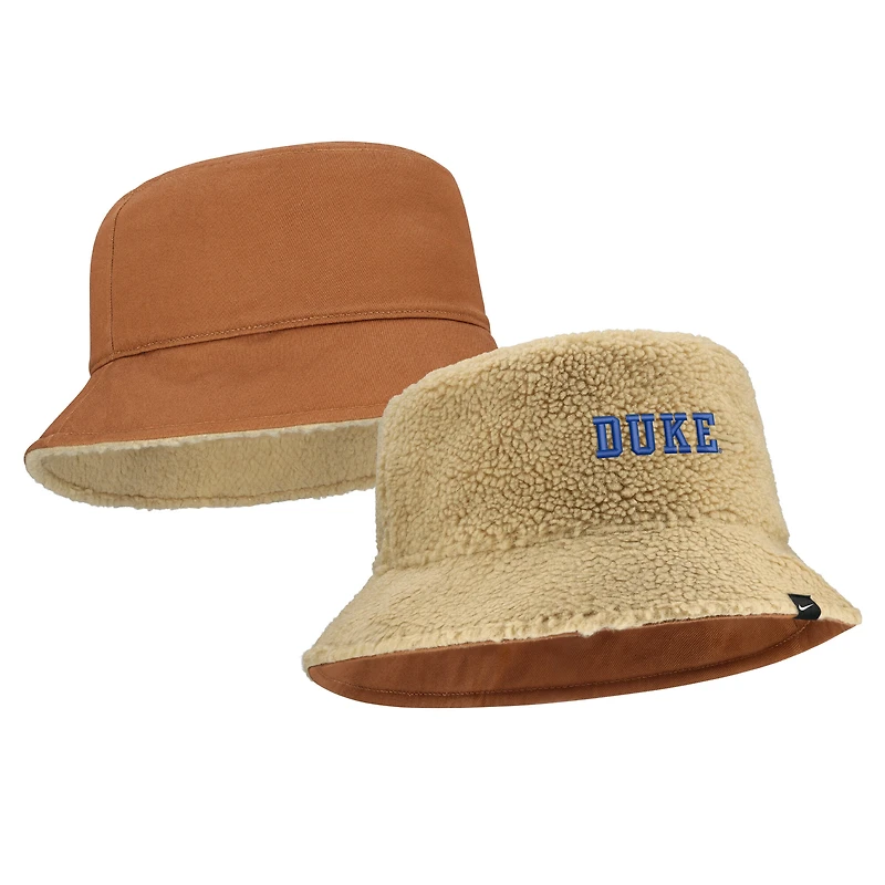 Unisex Nike  Beige/Tan Duke Blue Devils Campus Prep Script Reversible Bucket Hat