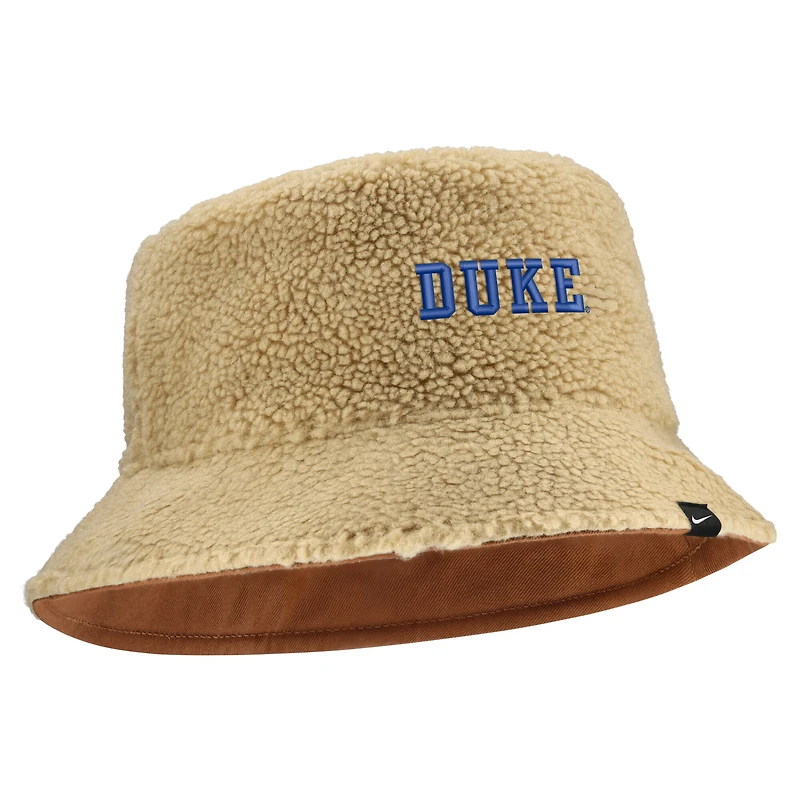Unisex Nike  Beige/Tan Duke Blue Devils Campus Prep Script Reversible Bucket Hat