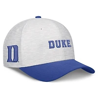 Casquette unisexe Nike grise/bleu roi Duke Blue Devils Primetime Rise ajustable
