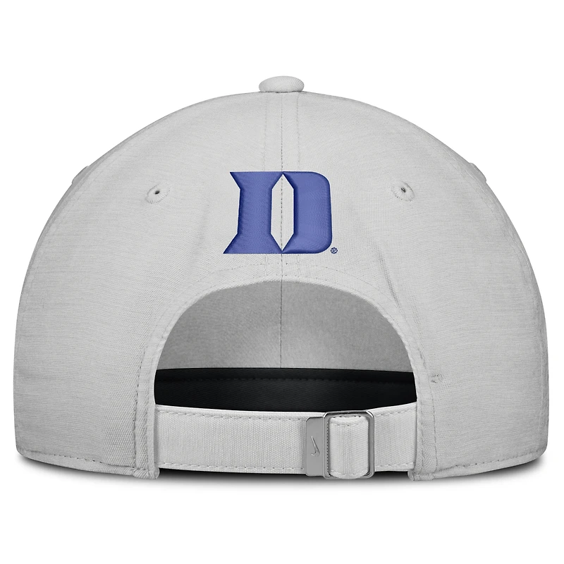 Casquette unisexe Nike grise Duke Blue Devils 2026 On-Field Gameday Club, ajustable