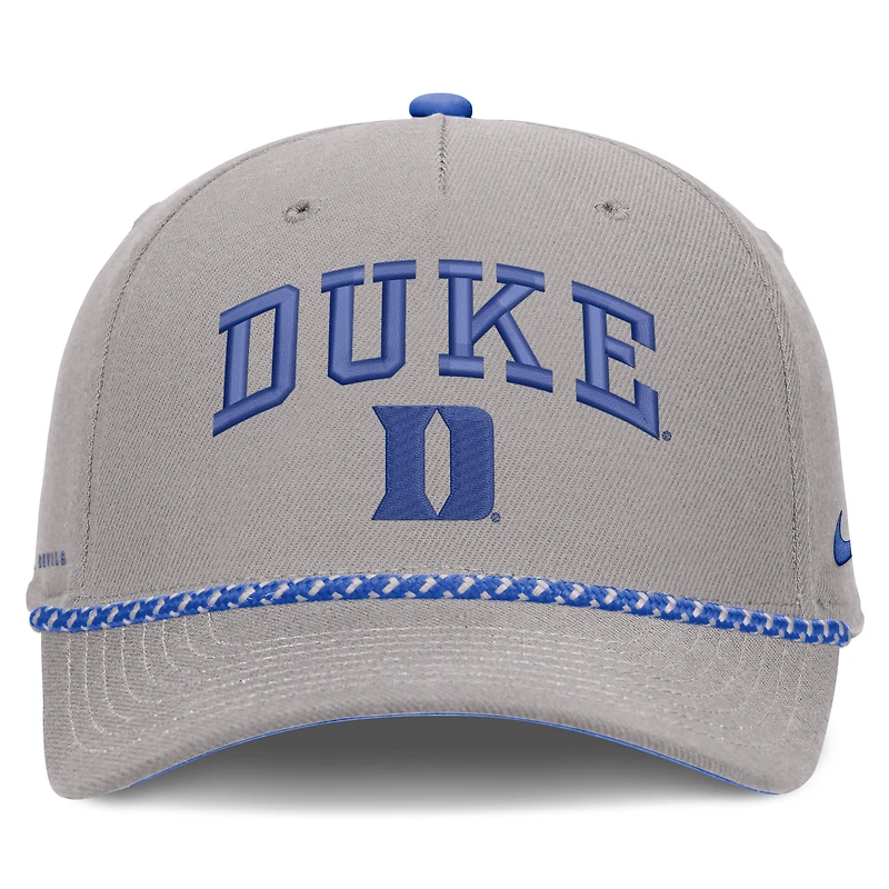 Unisex Nike Gray Duke Blue Devils Primetime Rise Rope Adjustable Hat