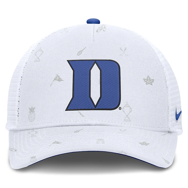 Unisex Nike  White Duke Blue Devils Country Club Golfin' Rise Trucker Adjustable Hat