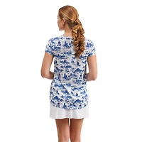 Haut à col en V fleuri Blake pour femme Smith & Quinn White Duke Blue Devils