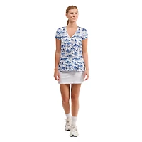 Haut à col en V fleuri Blake pour femme Smith & Quinn White Duke Blue Devils