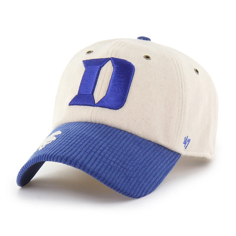 Women's '47 Cream/Royal Duke Blue Devils Rope Script Clean Up Adjustable Hat
