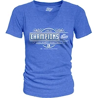Women's Blue 84 Royal Duke Devils 2025 ACC Basketball Conference Tournament Champions Locker Room Tri-Blend V-Neck T-Shirt