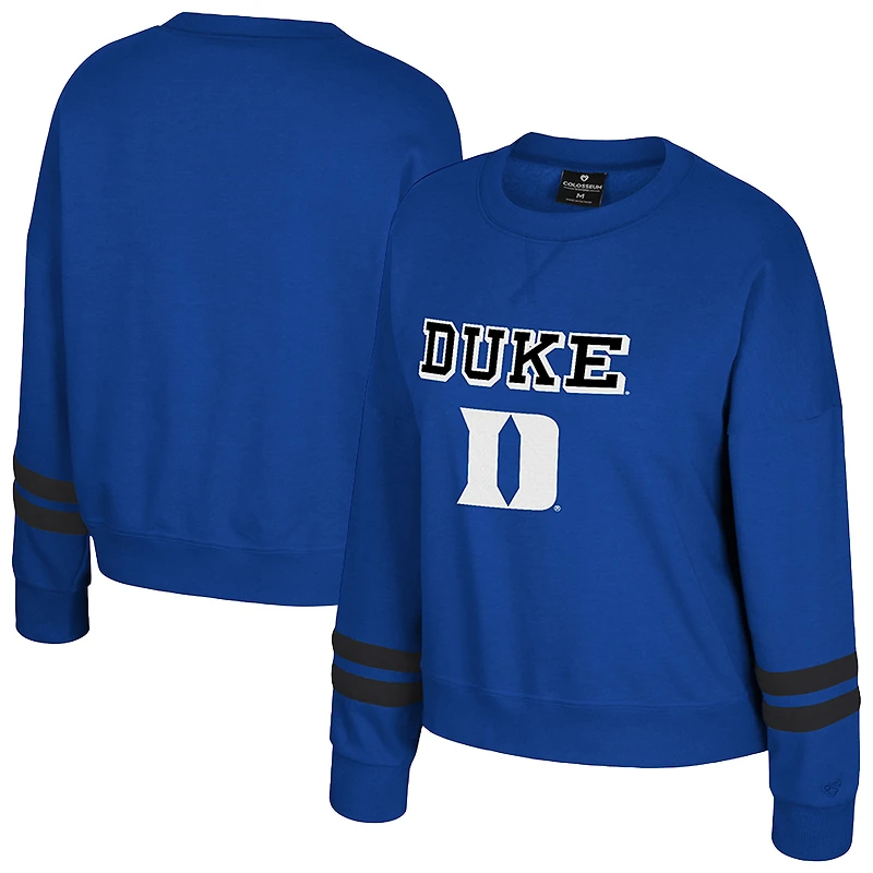 Sweat-shirt en molleton à col rond Splashy pour femme Colosseum Royal Duke Blue Devils