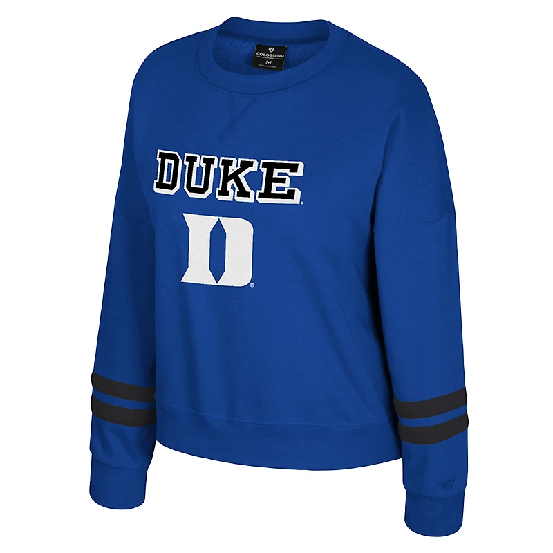 Sweat-shirt en molleton à col rond Splashy pour femme Colosseum Royal Duke Blue Devils
