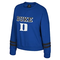 Sweat-shirt en molleton à col rond Splashy pour femme Colosseum Royal Duke Blue Devils