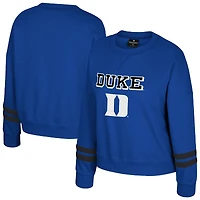 Sweat-shirt en molleton à col rond Splashy pour femme Colosseum Royal Duke Blue Devils