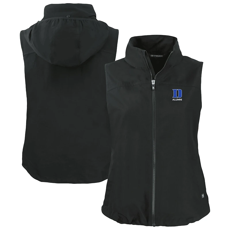Gilet à capuche entièrement zippé et recyclé pour femme Cutter & Buck Black Duke Blue Devils Charter Eco