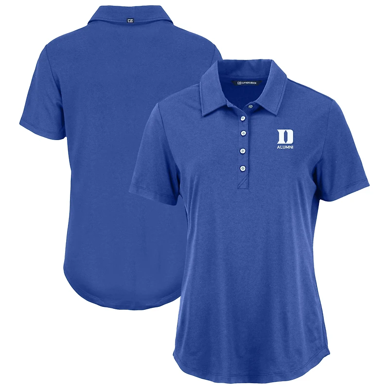Polo recyclé pour femme Cutter & Buck Blue Duke Devils Coastline Epic Comfort