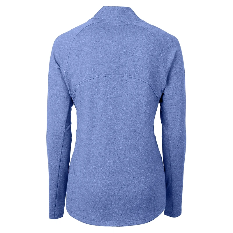 Women's Cutter & Buck Heather Blue Duke Devils Adapt Eco Knit Recycled Full-Zip Jacket