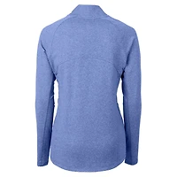 Women's Cutter & Buck  Heather Blue Duke Devils Adapt Eco Knit Recycled Full-Zip Jacket