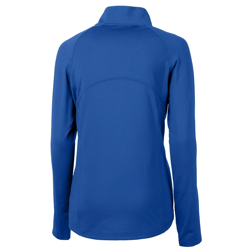 Women's Cutter & Buck Royal Duke Blue Devils DryTec Adapt Eco Knit Stretch Recycled Raglan Half-Zip Top