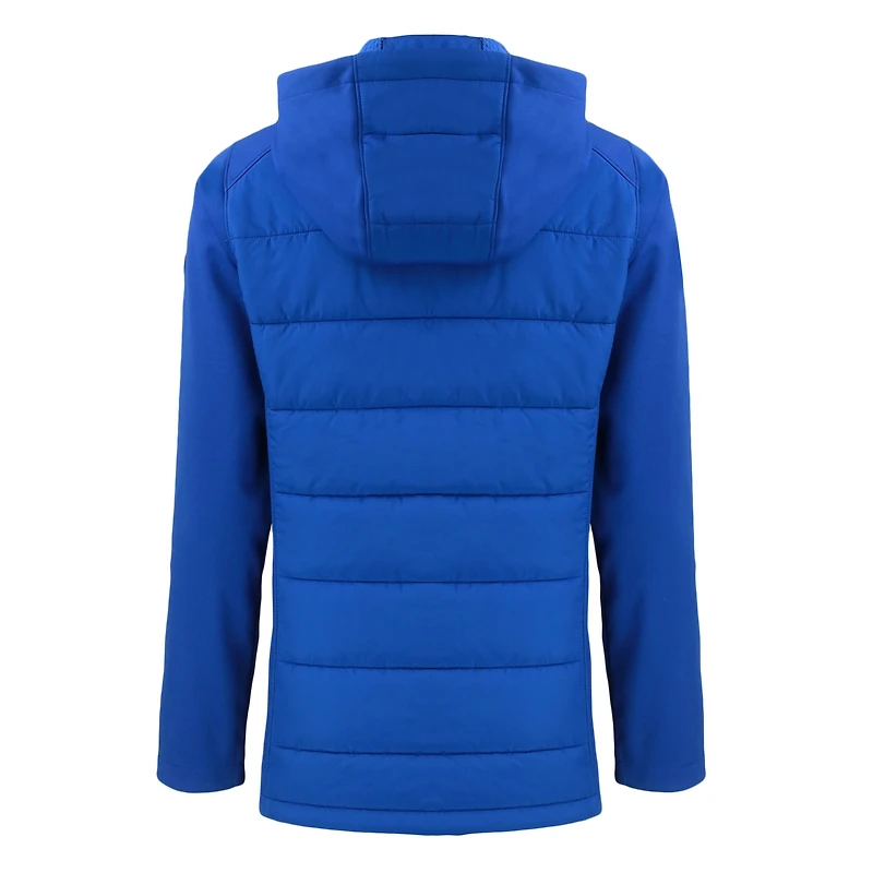 Veste à capuche entièrement zippée et recyclée Cutter & Buck Royal Duke Blue Devils Evoke Hybrid Eco Softshell pour femme