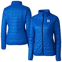 Women's Cutter & Buck  Royal Duke Blue Devils Rainier PrimaLoft® Eco Insulated Full-Zip Hoodie Puffer Jacket