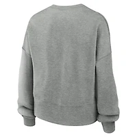 Women's Nike Heather Gray Duke Blue Devils Oversized Essential Pullover Sweatshirt