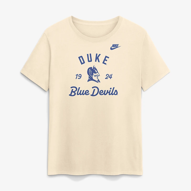 Women's Nike Natural Duke Blue Devils Legacy Team Name T-Shirt
