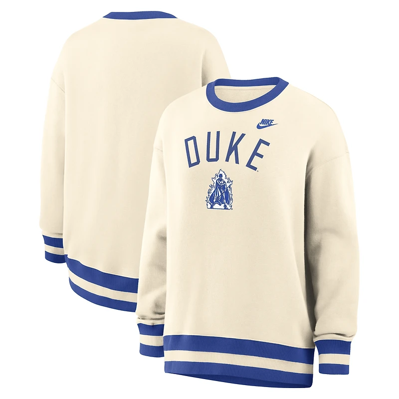 Sweat-shirt Nike Duke Blue Devils oversize Legacy Arch Phoenix, couleur naturelle, pour femme