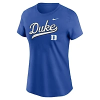 T-shirt Nike Royal Duke Blue Devils Local Script pour femme