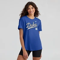 T-shirt Nike Royal Duke Blue Devils Local Script pour femme