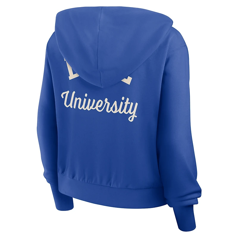 Sweat à capuche court zippé Nike Royal Duke Blue Devils Mantra pour femme