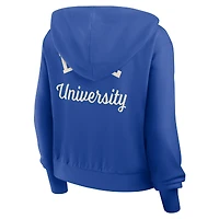 Sweat à capuche court zippé Nike Royal Duke Blue Devils Mantra pour femme