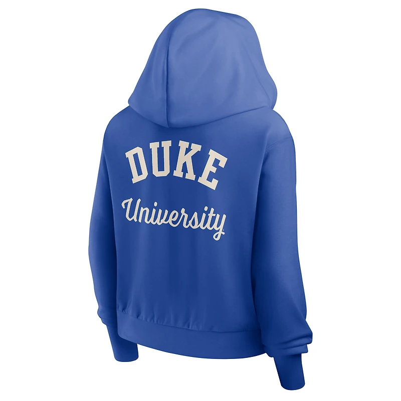 Women's Nike Royal Duke Blue Devils Mantra Cropped Full-Zip Hoodie