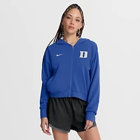 Sweat à capuche court zippé Nike Royal Duke Blue Devils Mantra pour femme