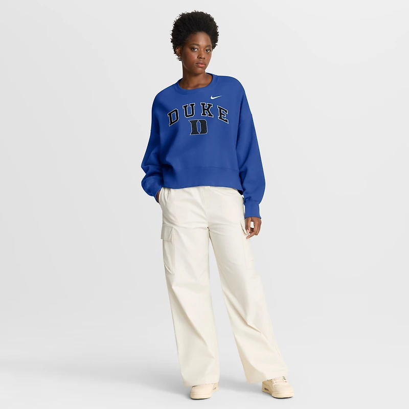 Women's Nike Royal Duke Blue Devils Oversized Phoenix Arch Pullover Sweatshirt