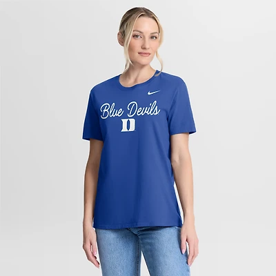 T-shirt Nike Royal Duke Blue Devils avec logo Mantra Script pour femme