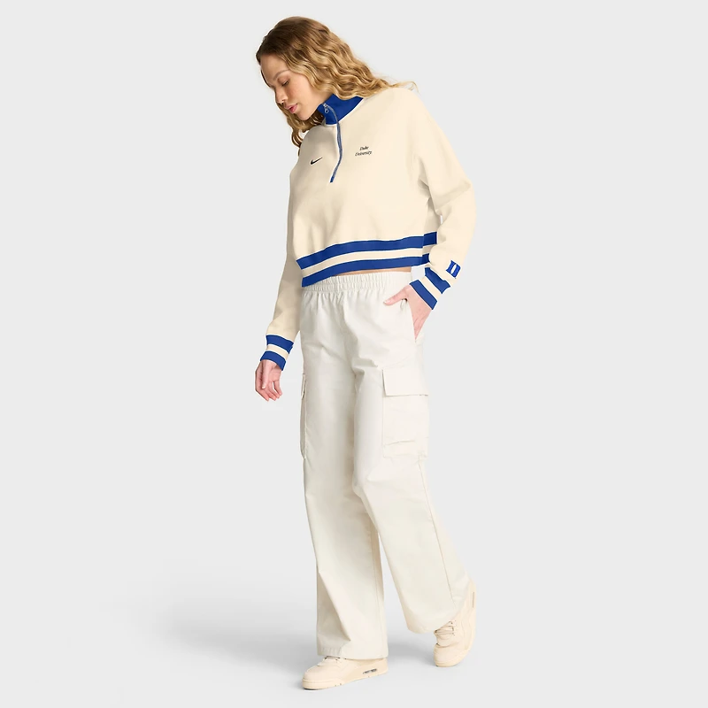 Sweat-shirt demi-zippé Nike Tan Duke Blue Devils Legacy pour femme