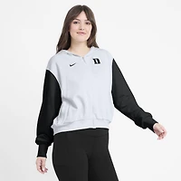 Sweat à capuche Nike blanc Duke Blue Devils Cropped Beyond Capability pour femme avec inscription en blocs de couleurs