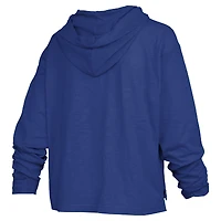 Women's Pressbox  Royal Duke Blue Devils Castillo Slub Waist Length Long Sleeve Hooded T-Shirt