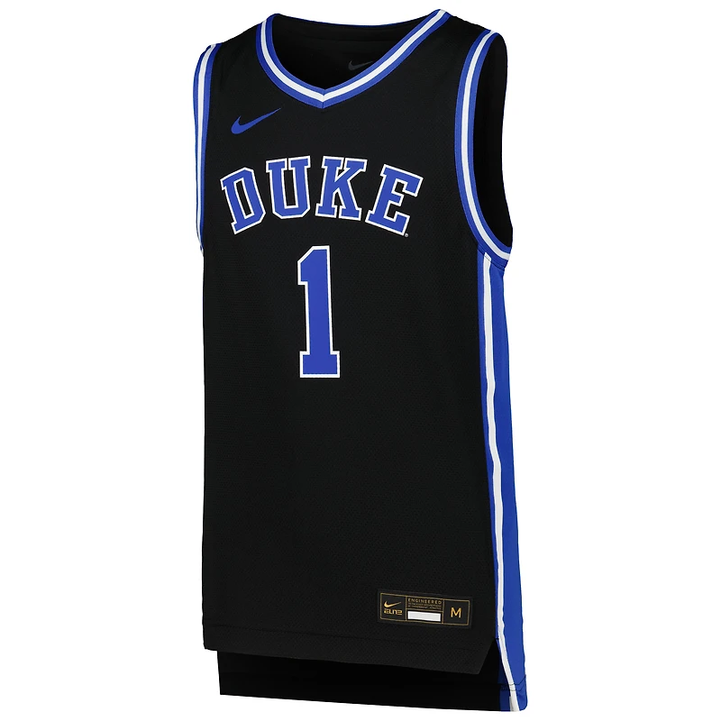 Youth Nike # 1 Black Duke Blue Devils Icon Replica Basketball Jersey