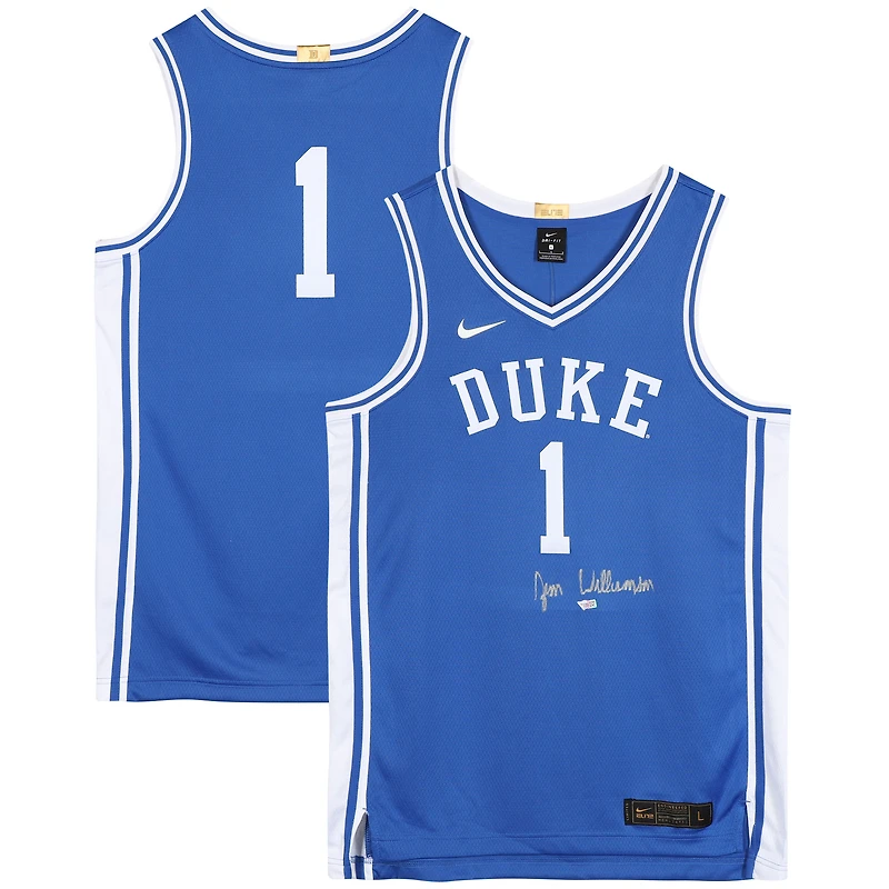 Maillot Nike Swingman bleu autographié par Zion Williamson Duke Blue Devils