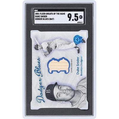 Duke Snider Brooklyn Dodgers 2001 Fleer Greats Of The Game Game Used Bat Relic #NNO SGC Authenticated 9.5 Card