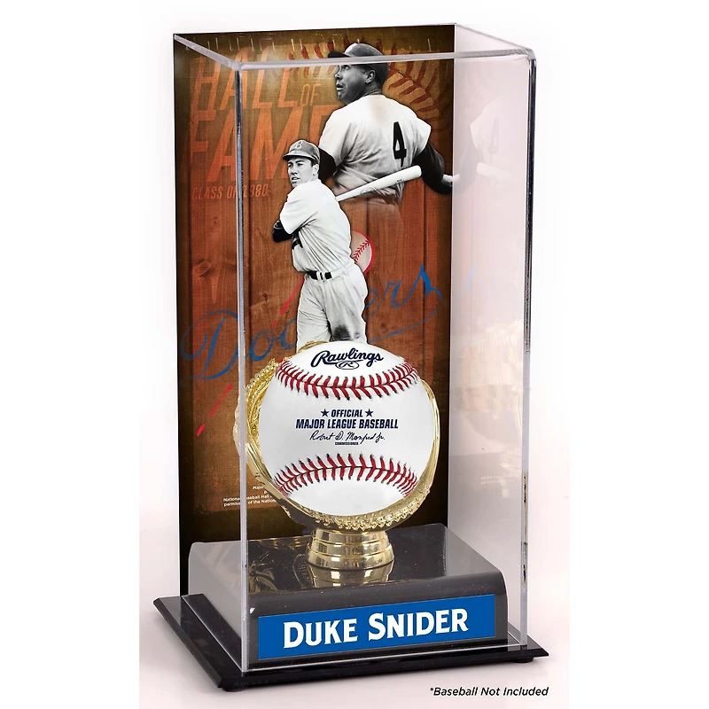 Vitrine d'exposition sublimée du Temple de la renommée des Dodgers de Los Angeles de Duke Snider avec image