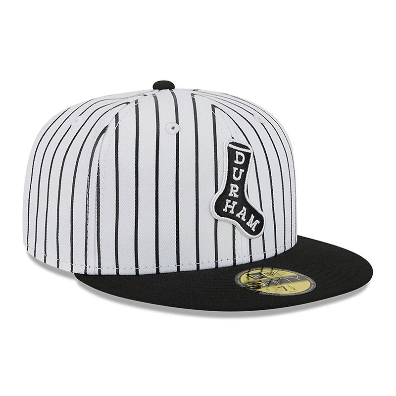 Casquette ajustée 59FIFTY pour homme New Era White Durham Bulls Theme Nights