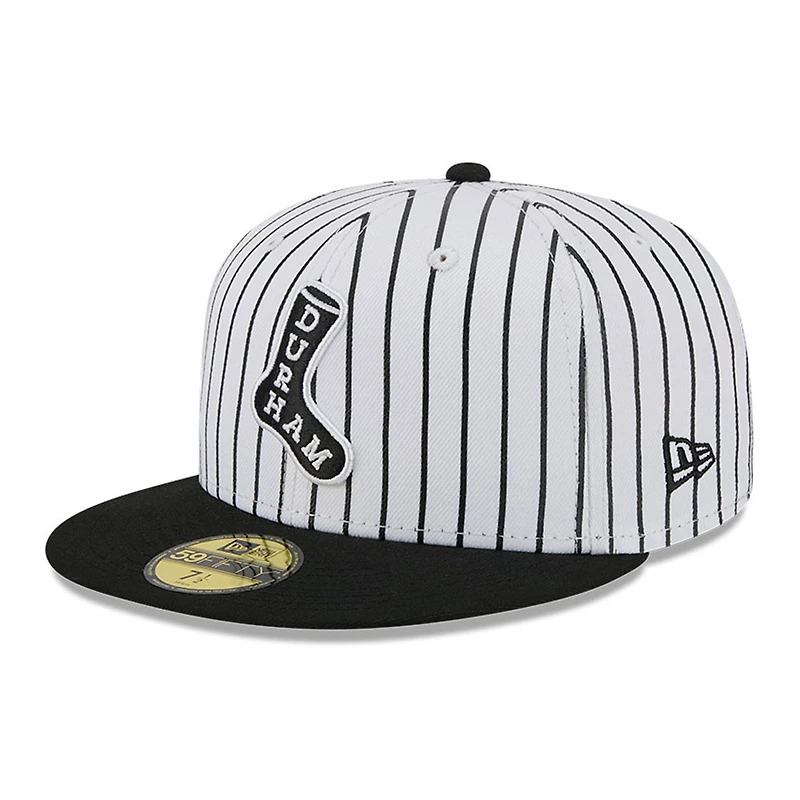 Men's New Era White Durham Bulls Theme Nights 59FIFTY Fitted Hat