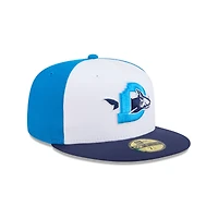 Casquette ajustée 59FIFTY pour homme New Era White Durham Bulls Theme Nights