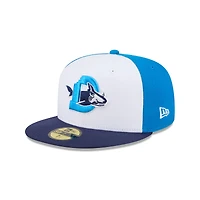Casquette ajustée 59FIFTY pour homme New Era White Durham Bulls Theme Nights