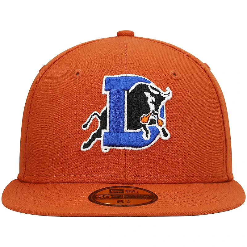 Men's New Era Orange Durham Bulls Authentic Collection Team Alternate 59FIFTY Fitted Hat