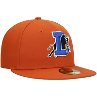 Men's New Era Orange Durham Bulls Authentic Collection Team Alternate 59FIFTY Fitted Hat